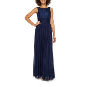 Jessica Howard Deep Midnught Sleeveless Floor length Dress